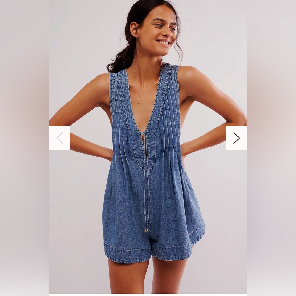 Free people Webster denim romper